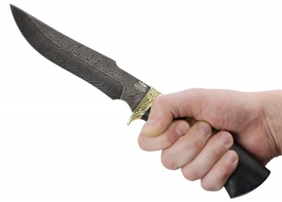 Нож ручной работы Ножемир Россия из дамасской стали КАРДИНАЛ (2380)д