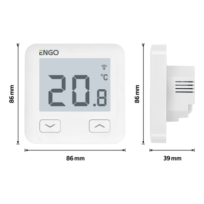 Wi-Fi терморегулятор с MODBUS, 230В, встраиваемый, белый ENGO (E10-MBUSW)