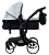 Коляска трансформер Aimile Original (колёса PU, утеплённый конверт) серо-чёрная, черная рама, белый диск, конверт