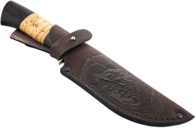 Нож ручной работы Ножемир Россия из дамасской стали КАРДИНАЛ (2380)д