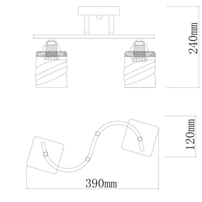 Люстра Тетро 2*60W E27 220 V (673016802)