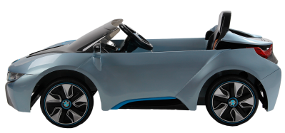 Электромобиль JЕ168 BMW i8 (лицензия, 12V, металлик, экокожа) синий