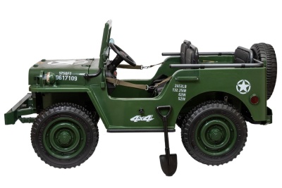 Электромобиль Jeep Willys YKE 4137 4x4 (армия зелёный)